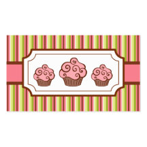Rosa chokladmuffinsvisitkort