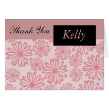 Rosa DaisyThank som du Card med namn Hälsnings Kort