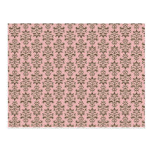 Rosa damast vykort