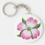 Rosa Dogwoodblommar Keychain Nyckel Ringar