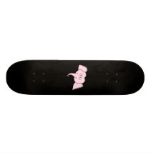 Rosa elefant med exponeringsglas. Tecknad Anpassad Skate Board