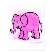rosa elefant vykort