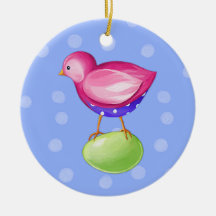 Rosa fågelblåttprydnad julgranskulor