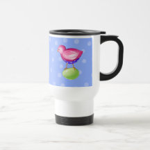 Rosa fågelblåtttravel mug muggar