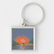 Rosa Flamingo Keychain Nyckelringar