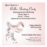 Rosa Flamingo som åker skridskor partyinbjudan
