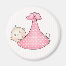 Rosa flicka i filt kylskåps magneter