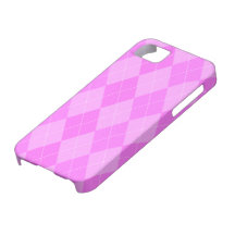 Rosa fodral för Argyle Fodral-Kompis iPhone 5 knap iPhone 5 Case-Mate Skydd