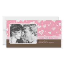 Rosa- & för bruntvalentinhjärtor fotokort