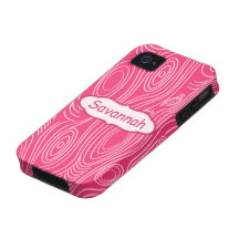 Rosa Fuchsia iPhone för Woodgrainmönsterpersonlig