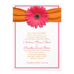 Rosa Gerbera med orange bandbröllopinbjudan