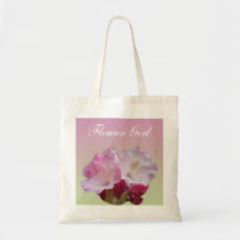 rosa gifta sig för rhododendronblommor hänger lös tygkasse