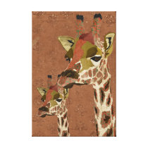 Rosa Giraffes Glitzy Art Canvas canvastryck