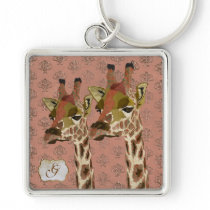 Rosa Giraffes Glitzy Keychain nyckelringar