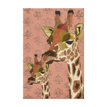 Rosa Giraffes Pink  Glitzy Art Canvas canvastryck