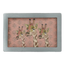 Rosa Giraffes Pink Glitzy Belt Buckle belt buckles