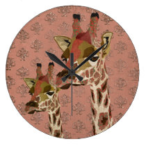 Rosa Giraffes Pink Glitzy  Clock väggklockor