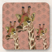 Rosa Giraffes Pink Glitzy Coaster cork underlägg