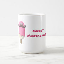Rosa glass med mustascher muggar
