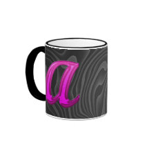 Rosa Glittery märka med sina initialer - A Kaffe Mugg