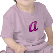 Rosa Glittery märka med sina initialer - A Tshirts
