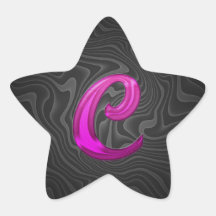 Rosa Glittery märka med sina initialer - C Stjärnformat Klistermärke