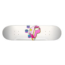 Rosa grafisk temabarnvagn skateboards