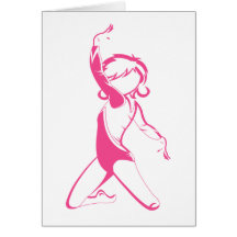 Rosa gymnastSilhouettevykort