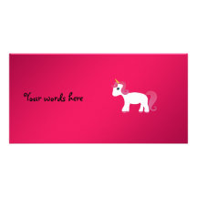 Rosa hårunicorn skräddarsydda fotokort