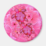 Rosa hibiskus och Honu sköldpaddor Kylskåps Magneter