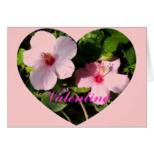 Rosa hibiskusvalentin kort