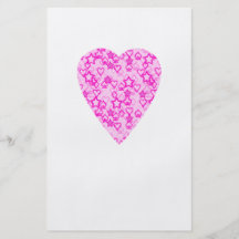 Rosa hjärta. Mönstrad hjärtadesign Custom Flyer