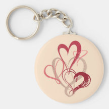 Rosa hjärtabukettvalentin dag Keychain Nyckel Ring