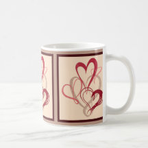 Rosa hjärtabukettvalentin mugg för dag