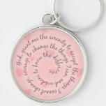 Rosa hjärtaSerenitybön Keychain Nyckel Ring