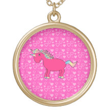 Rosa hjärtavalentin för rosa unicorn skräddarsydda halsband