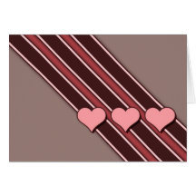 Rosa hjärtor på brunt randvalentin kort för dag