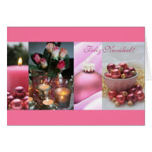 rosa julcollage för spansk god jul kort