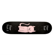 Rosa katttecknad skate board decks