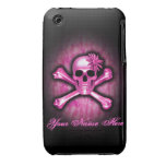 Rosa kromskalleiphone 3 fodral