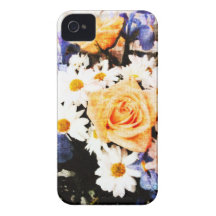 Rosa lantligt land och daisyfodral iPhone 4 Case-Mate case