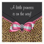 Rosa LeopardPrincess baby shower Skräddarsydda Inbjudan