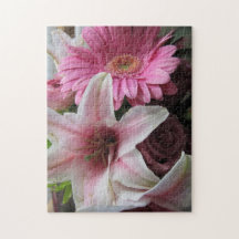 Rosa lilja-/Gerberadaisy Jigsaw Puzzles