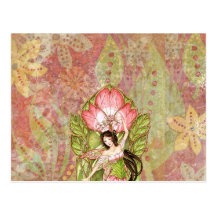 Rosa lotusblomma Lady_Postcard Vykort