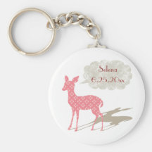 Rosa minnessak Keychain för Bambi flickafödelse Nyckelring