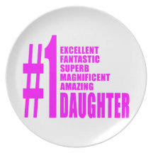 Rosa moderna döttrar #1: Numrera en dotter Dinner Plate