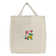 Rosa Monogram för solros Broderade Kassar