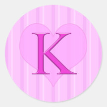Rosa Monogramklistermärkear K 001