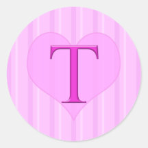 Rosa Monogramklistermärkear T 001