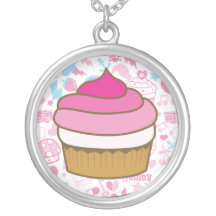 rosa muffin hängsmycke